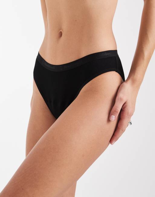 Modibodi - Sorte klassiske menstruations-bikinitrusser med moderat absorberingsevne, 3 af 5