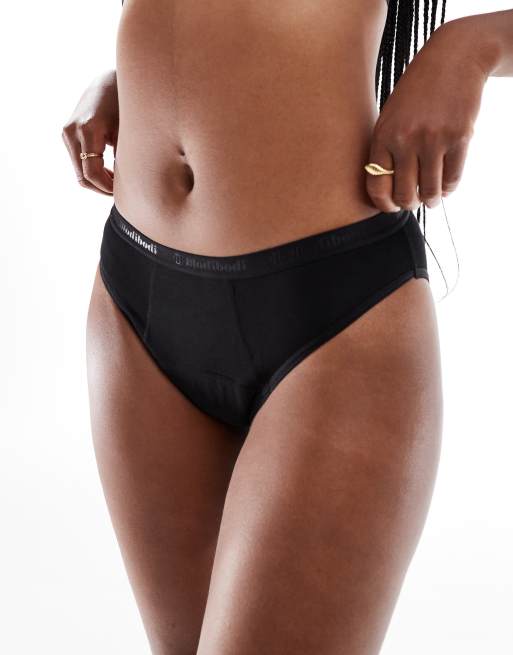 Modibodi - Sorte og klassiske super/natten over absorberende menstruations-bikinibrief  