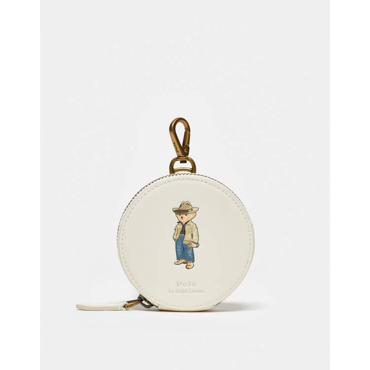 Monedero color crema con logo de oso vaquero de cuero de Polo Ralph Lauren ASOS
