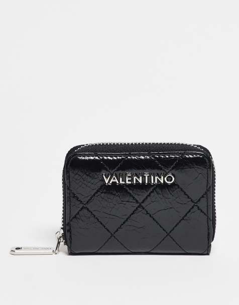 Monedero negro con cremallera en el contorno de charol Wakanda de Valentino - view 1