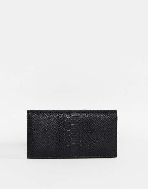 Monedero plegable de efecto cocodrilo de ASOS DESIGN