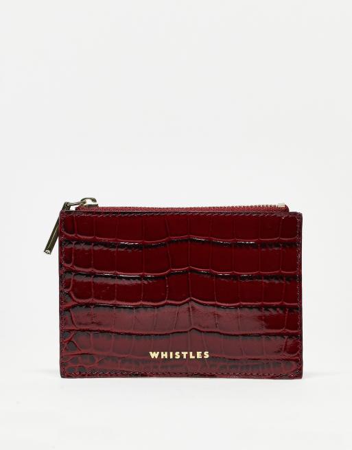 Monedero rojo efecto cocodrilo sintético de Whistles