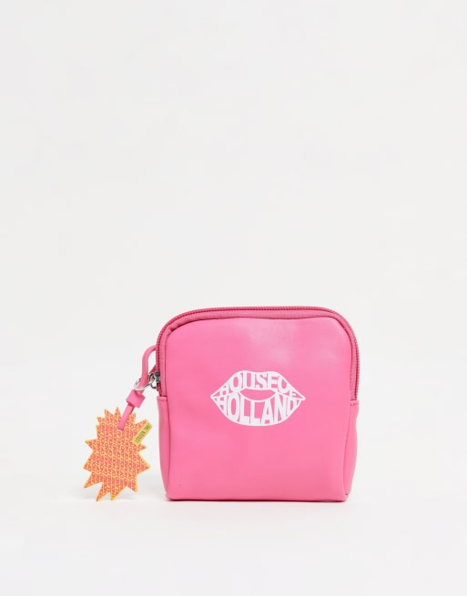 Monedero rosa logo en forma de labios de House of Holland ASOS