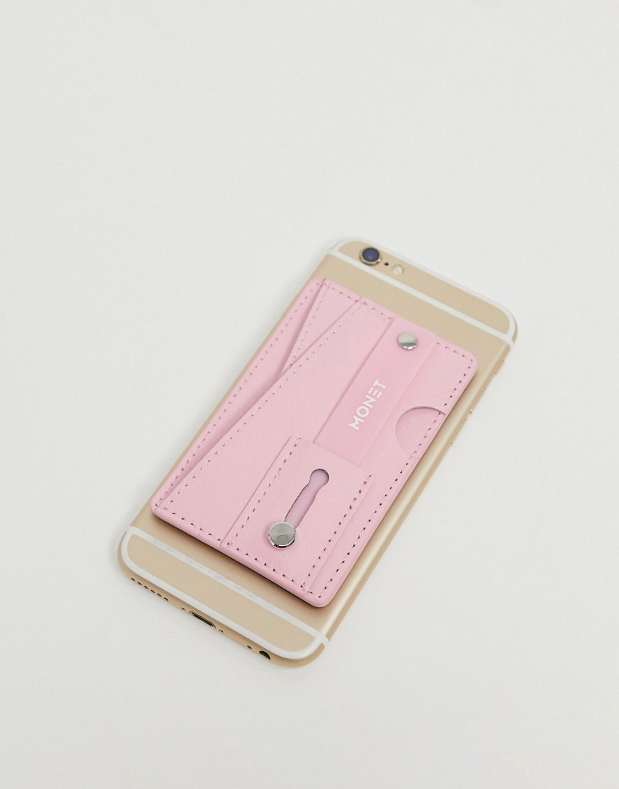 Monet - Custodia-portafoglio rosa per telefono con supporto e grip-Multicolore