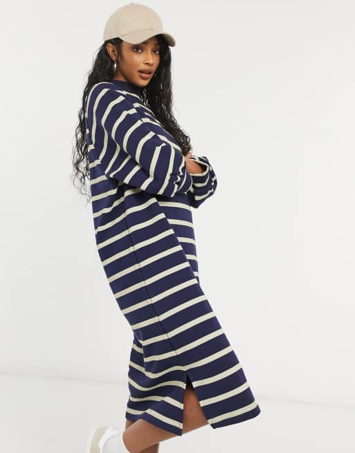 Striped midi cheap sweater dress