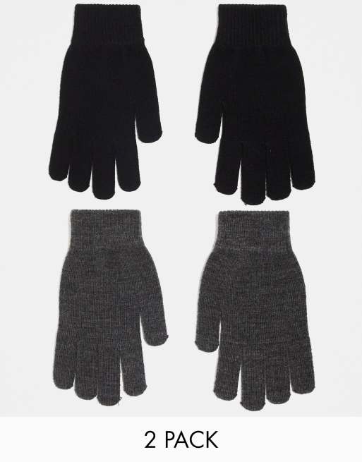 2-pack Fingerless Gloves - Black - Men