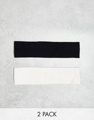 Monki 2 pack jersey headband in black and white - ASOS Price Checker