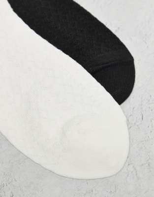 Monki 2 Pack Pointelle Ankle Socks In Multi