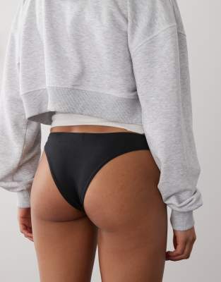 Monki 2 Pack Soft Brazilian Thong In Black