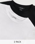 Monki 2 pack t-shirt in black and white-Multi