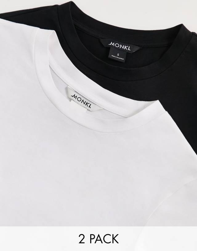 Monki - 2 pack t-shirt in black and white