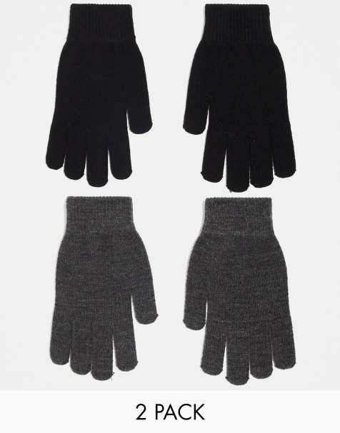 Monki – 2er-Pack Handschuhe in Schwarz und Grau - view 1