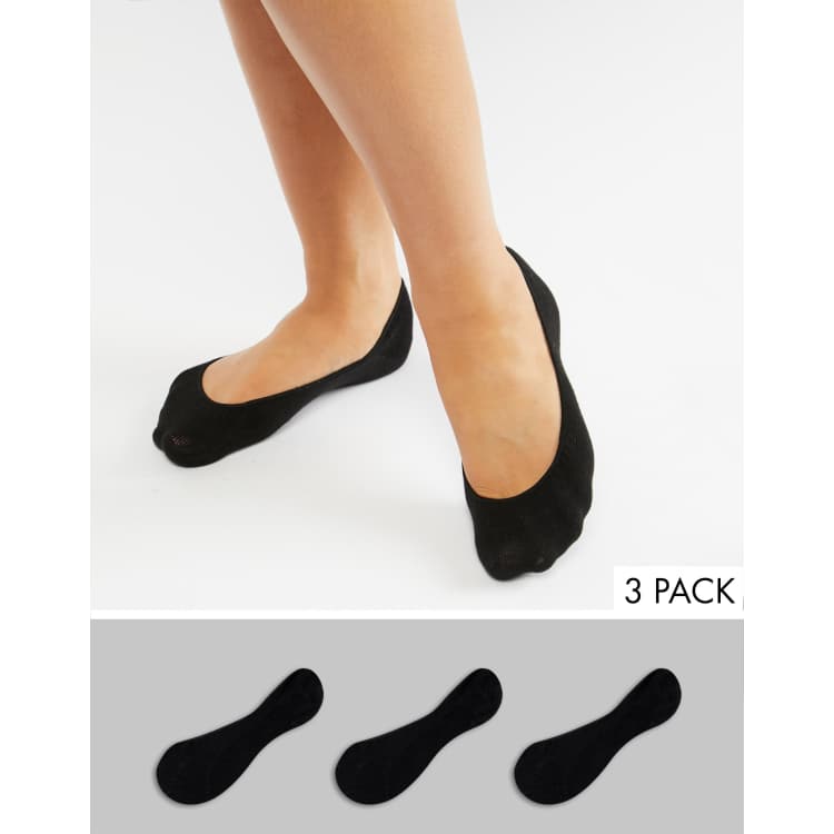 Monki 3-pack ballerina socks in black