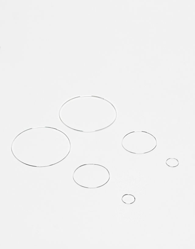 Monki - 3 pack big hoops in silver