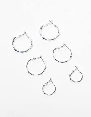 Серебряные серьги-кольца Monki из 3 упаковок 2690₽