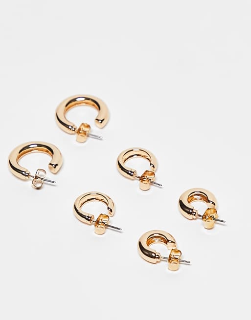 Three small deals hoop earrings