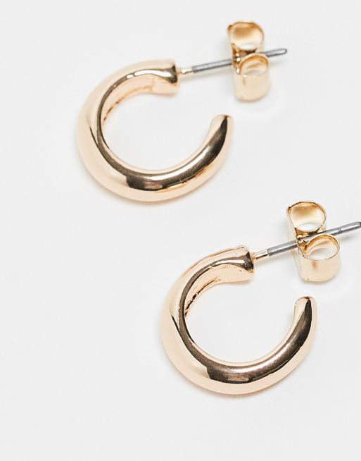 Monki pack tube hoop earrings in gold ASOS