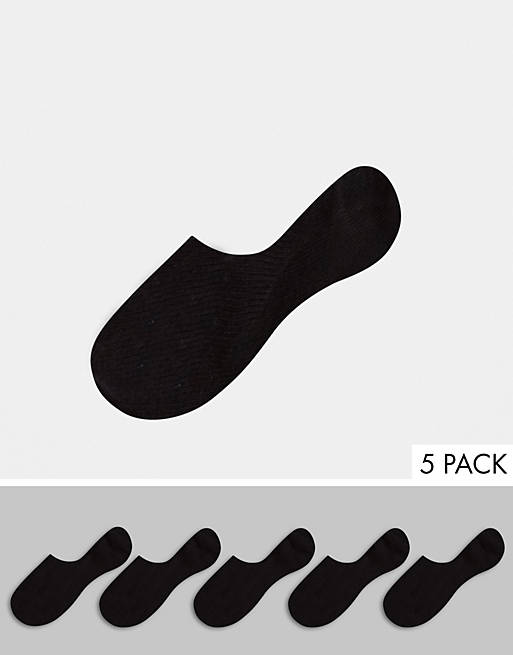 Monki 5 pack cotton blend trainer socks in black | ASOS