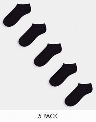 Monki 5 pack sneaker sock in black