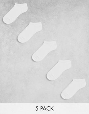 Monki 5 pack sneaker sock in white