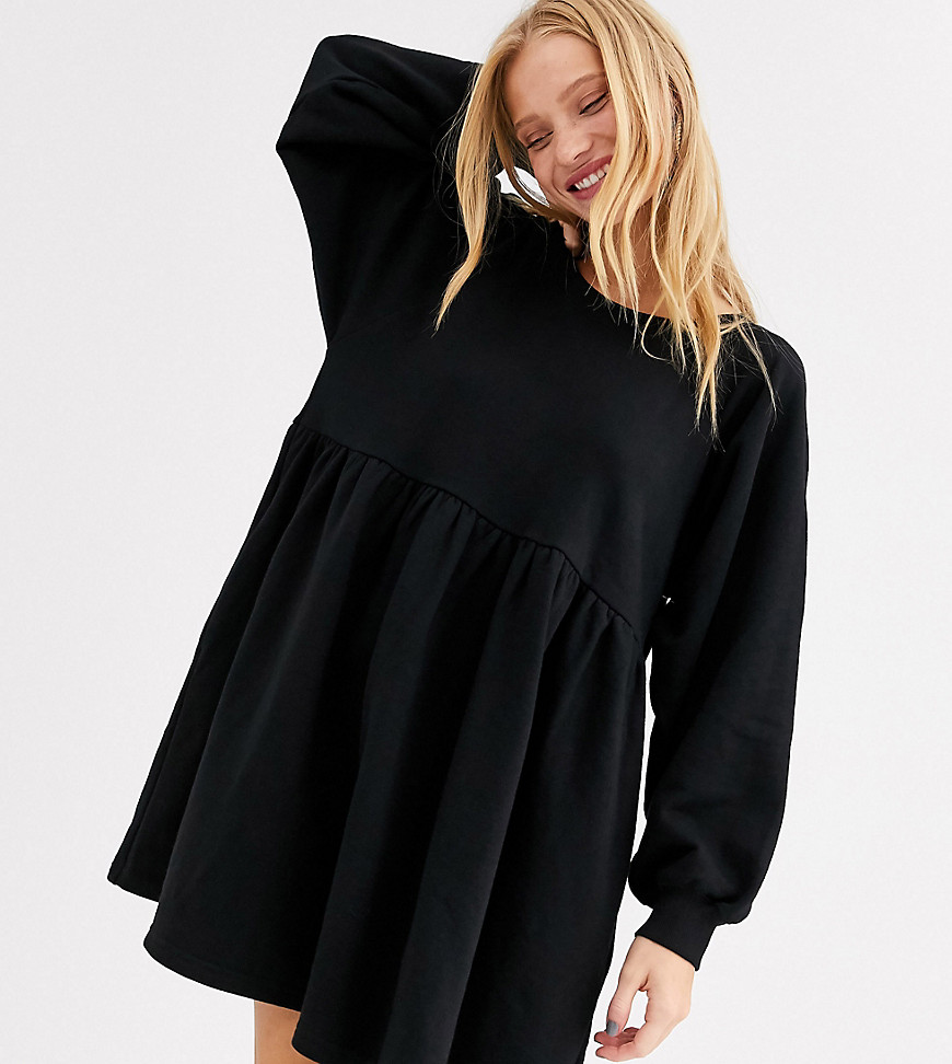 Monki - Aangerimpelde mini-jurk in zwart