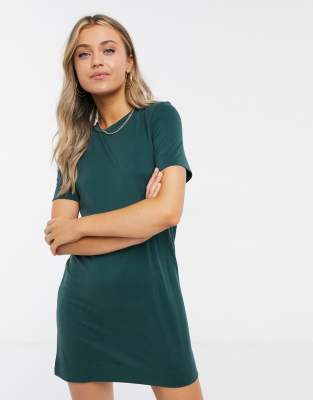 dark green shirt dress