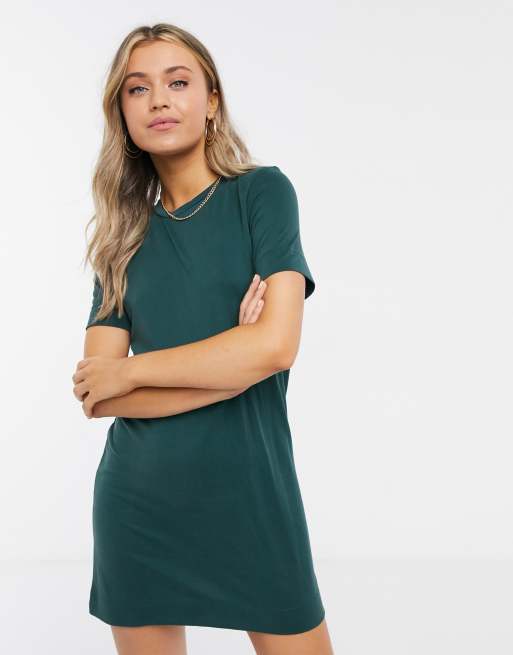 Dark green t store shirt dress