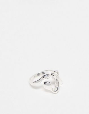 Monki abstract ring in silver