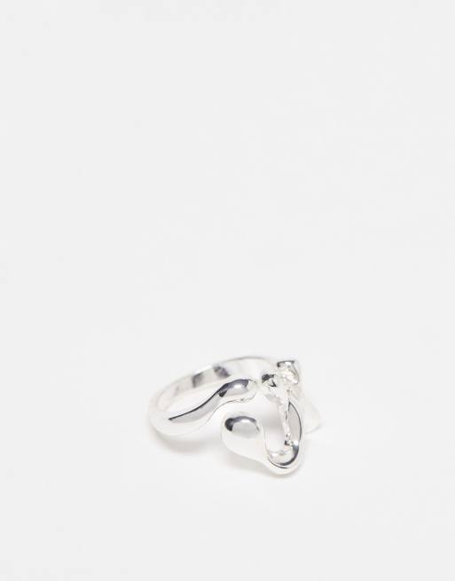 Monki abstract ring in silver