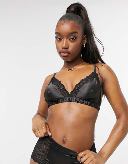Monki – Agata – Bralette aus Satin in Schwarz, 4 von 4