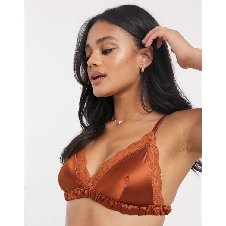 Monki - Agata - Brassière en satin - Noir