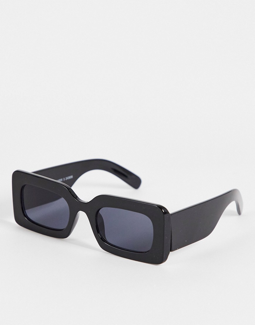 Monki Aggy rectangular sunglasses in black