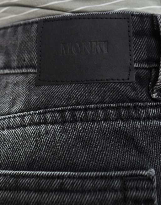Monki Aimo relaxed denim shorts in black wash , 3 of 5