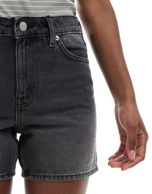 Monki - Aimo - Ruimvallende denim short in zwarte wassing , 5 van 5