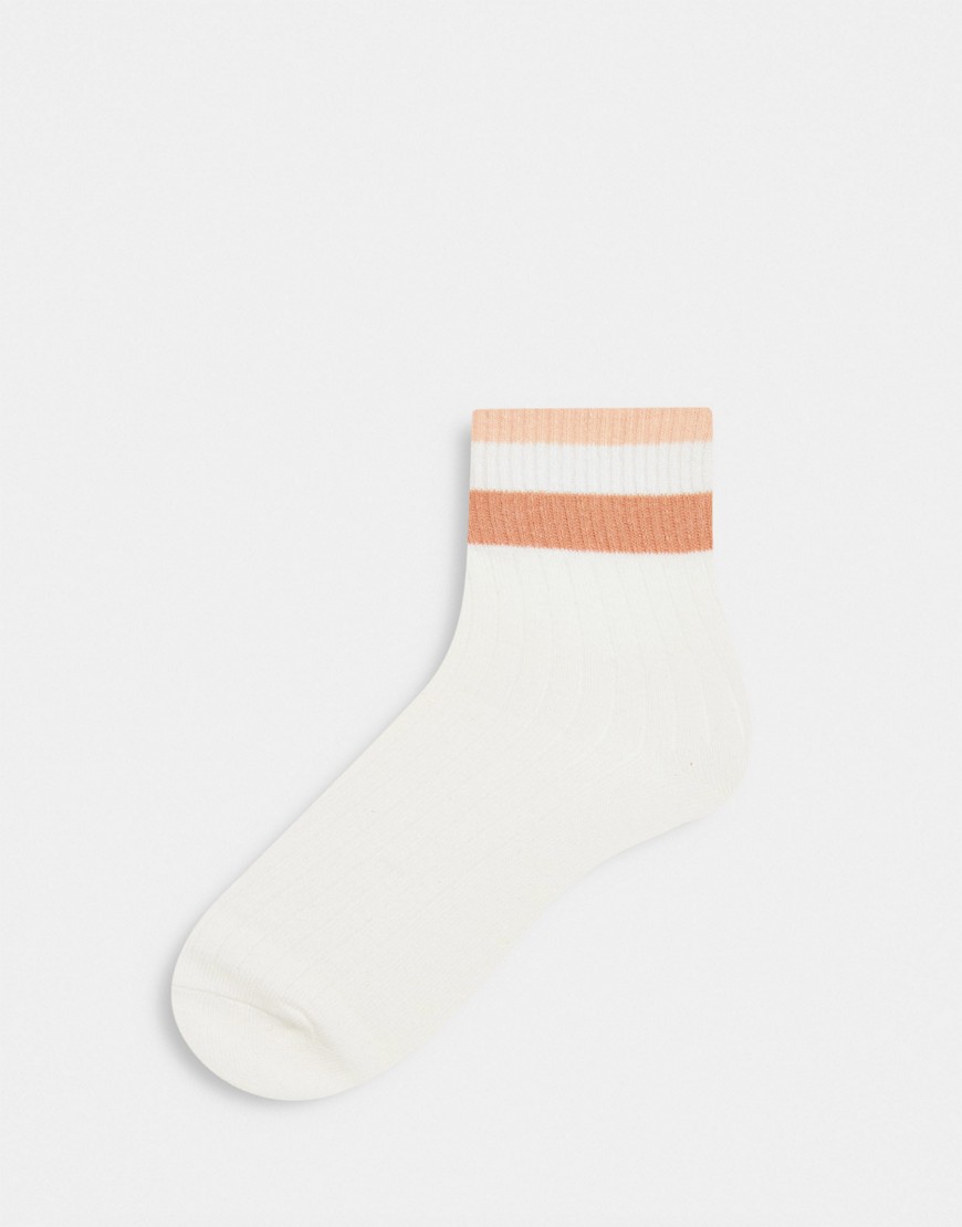 Monki - Alda - Multifarvede, økologiske sokker-Hvid