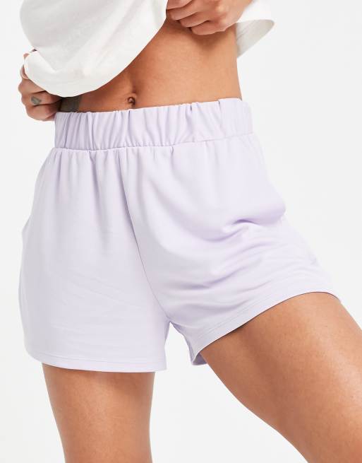 Monki Alma super soft pull on shorts in purple, 3 of 4