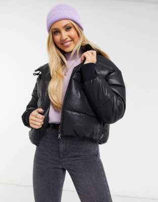 Veste simili cuir avec capuche femme hot sale