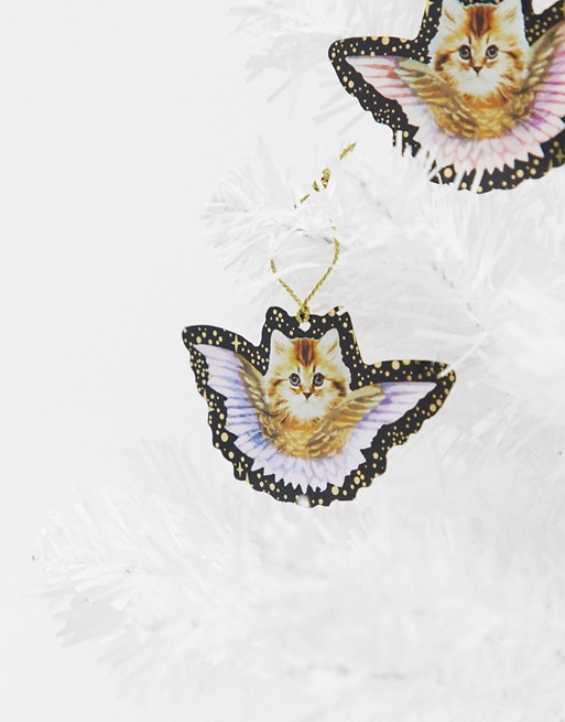 Monki Christmas cat angel decoration 2-pack in pink