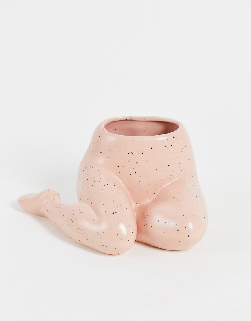 Monki Ariel body vase in pink speckle