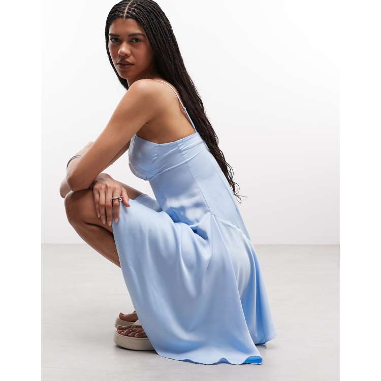 short sleeve denim midi dress Skylar Short Sleeve Denim Mini Dress in medium wash