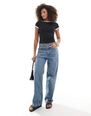 Monki Baby Tee With Low Back In Black