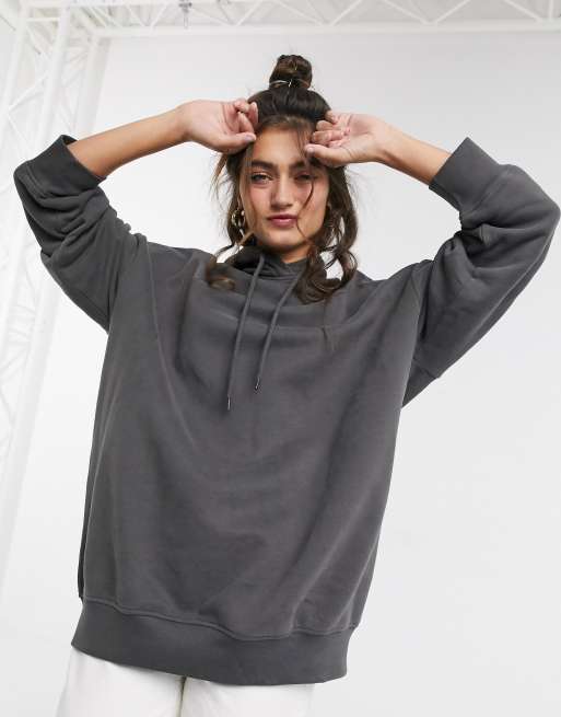 Oversized Hoodie - Dark gray - Ladies