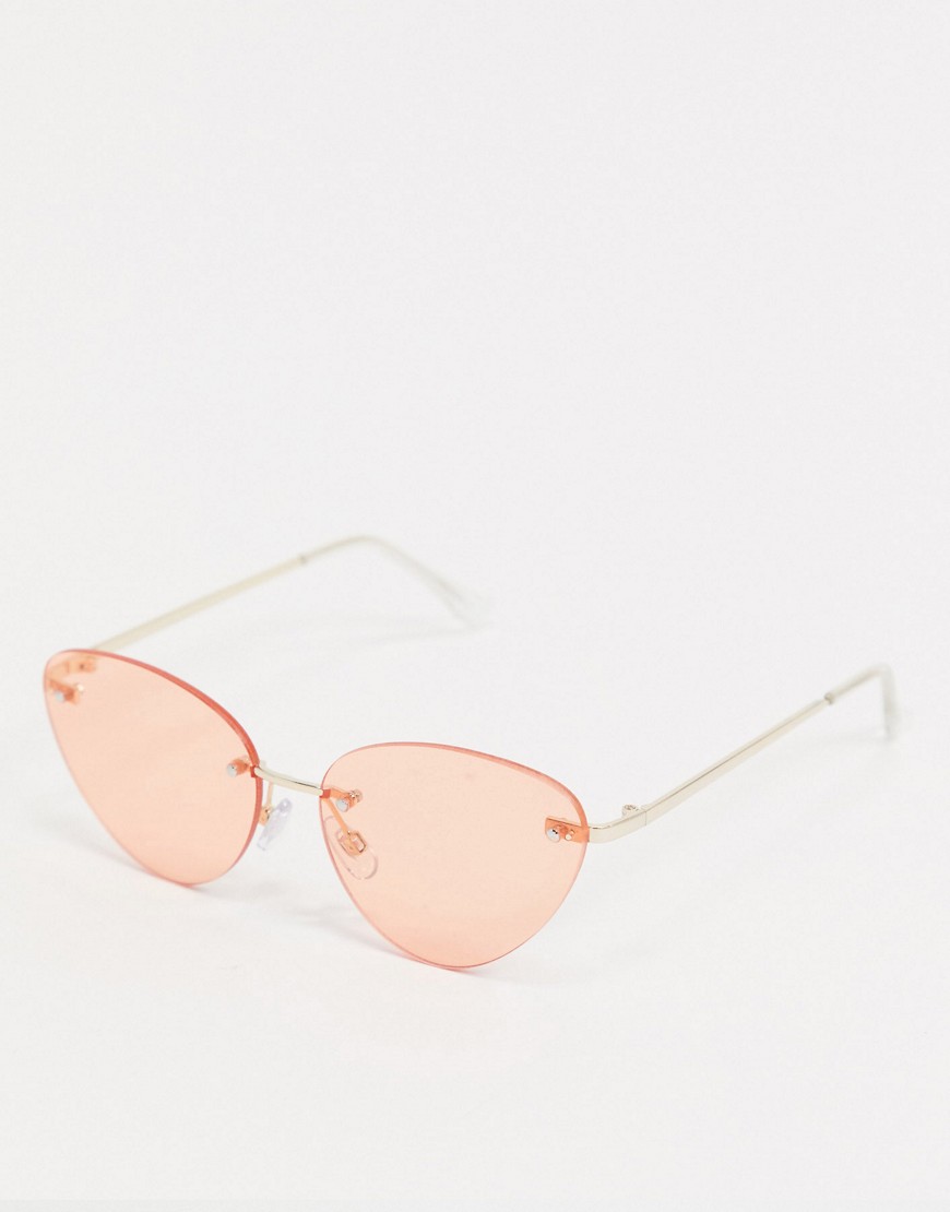Monki – Båglösa solglasögon med orange glas