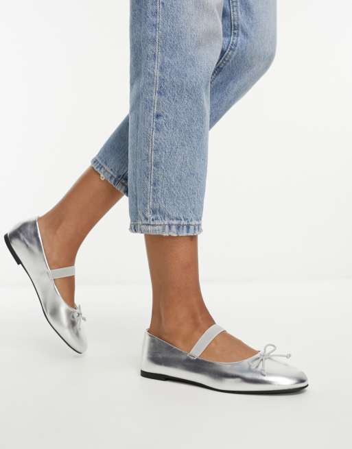 Silver metallic sale flats