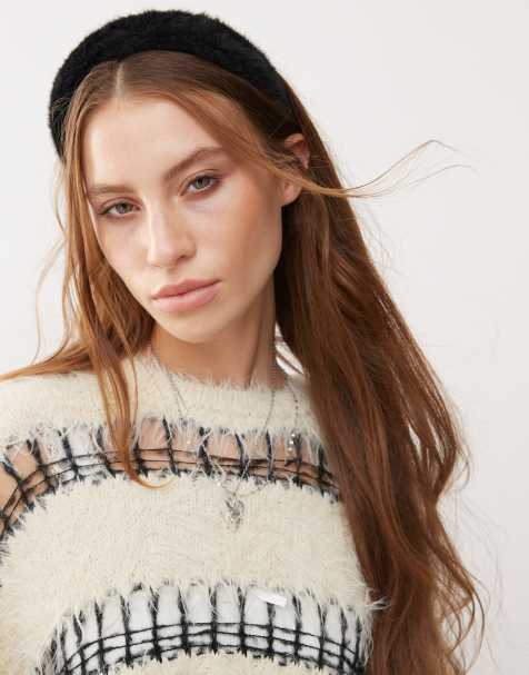 Monki - Bandeau en fausse fourrure - Noir - view 1