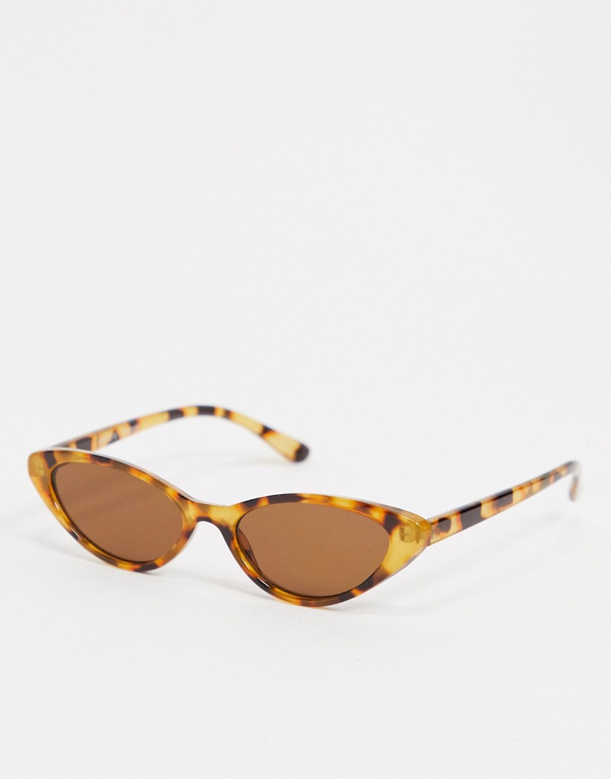 Monki – Barbara – Brunspräckliga cat eye-solglasögon med smala bågar