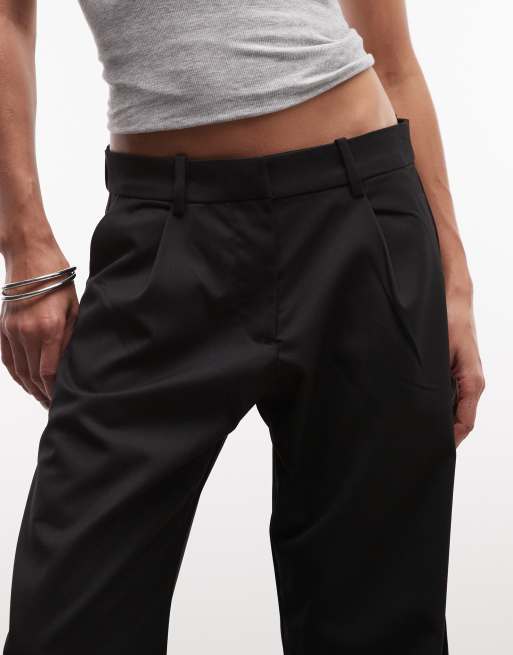 Monki barrel leg tailored pants in black, 4 of 5