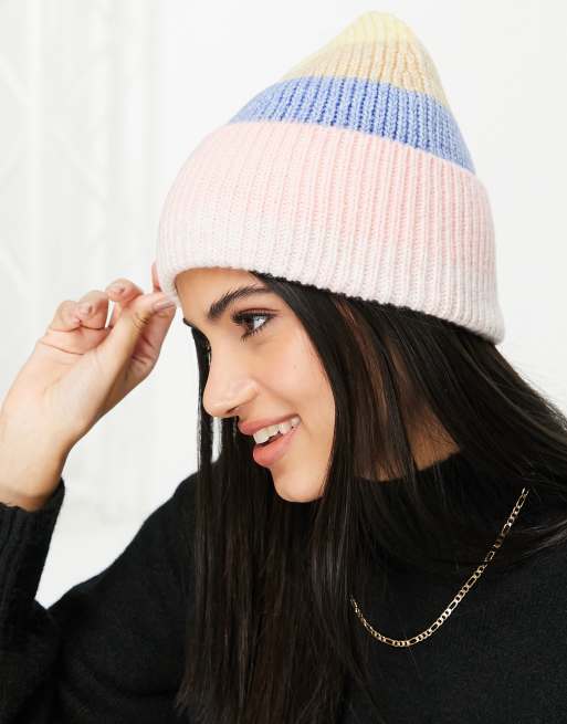 Monki beanie in multi stripe - MULTI, 4 of 4
