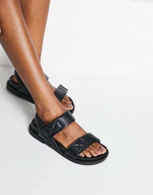 Monki Bebe faux leather dad sandals in black