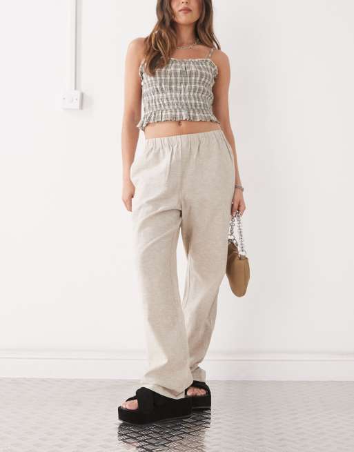 Monki – Beige linnebyxor, exklusivt hos ASOS, 3 av 5